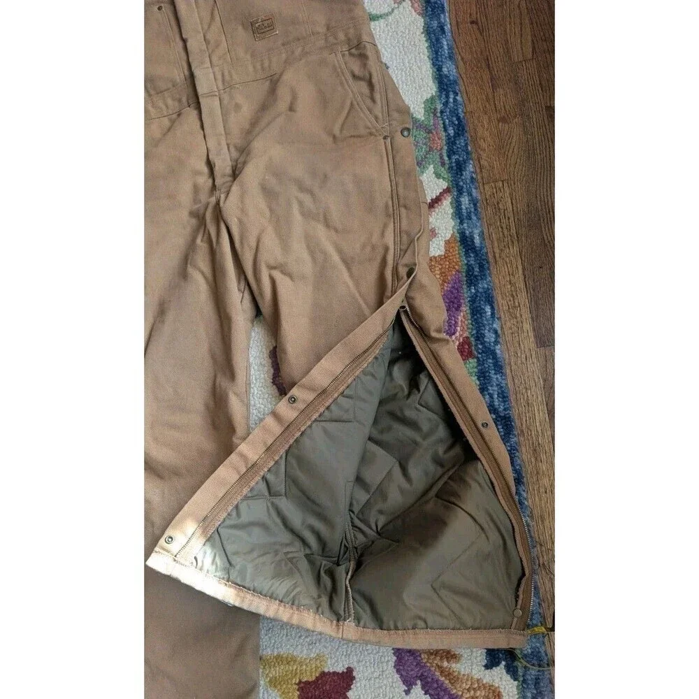 Vintage Walls Blizzard-Pruf Insulated Bib Overalls Men’s Large Workwear Brown
